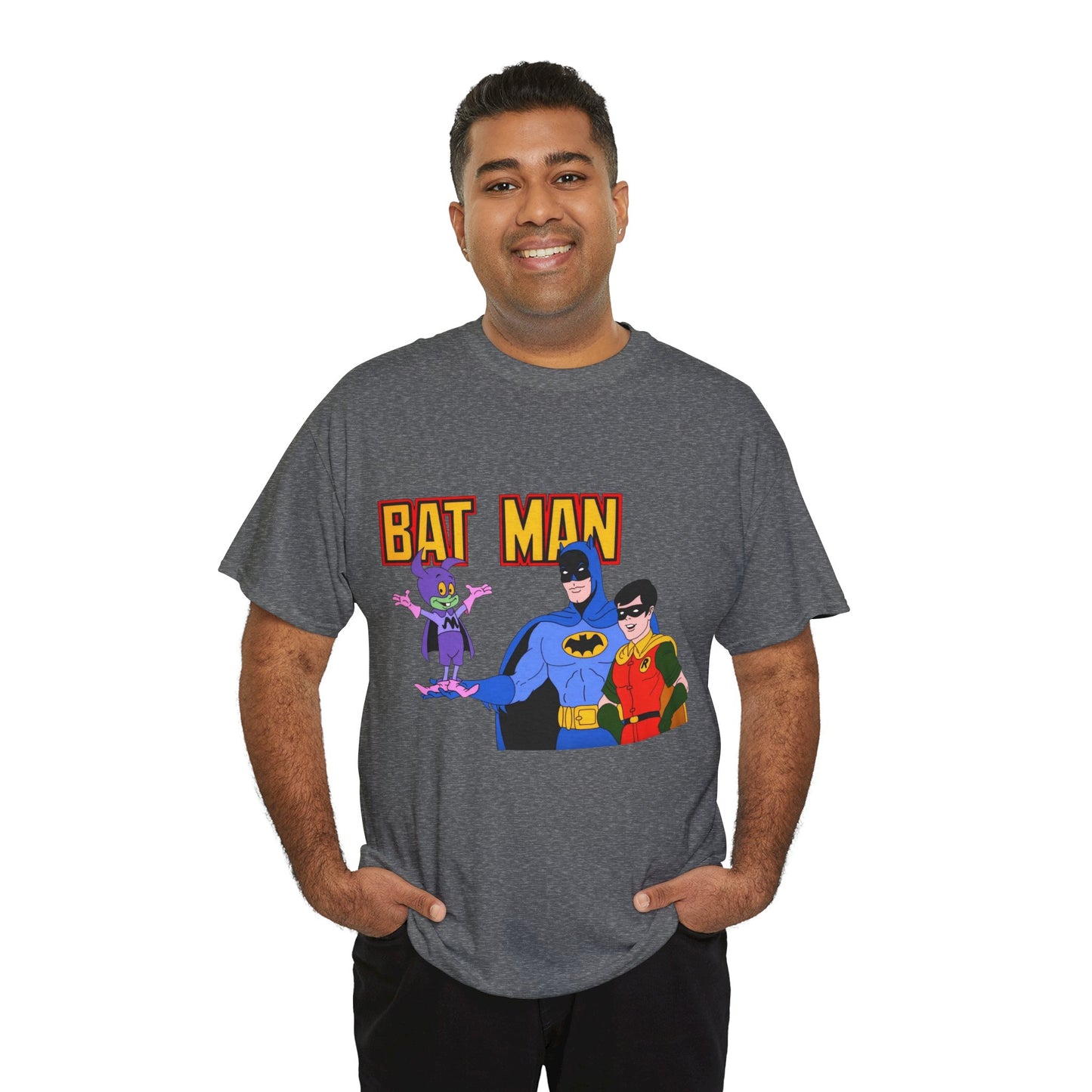 Batman, Robin & Bat-Mite T-Shirt - The New Adventures of Batman - 1970s Filmation DC Cartoon Series - Animated Dark Knight Detective