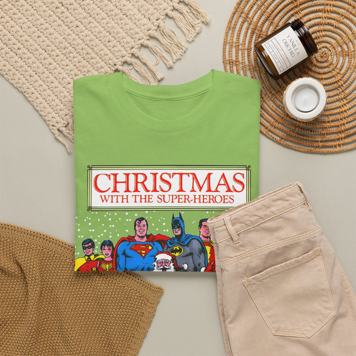 Christmas with the Superheroes T-Shirt - Nick Cardy Art - Superman Batman Captain Marvel Teen Titans Retro Festive Holiday Tee - DC Comics