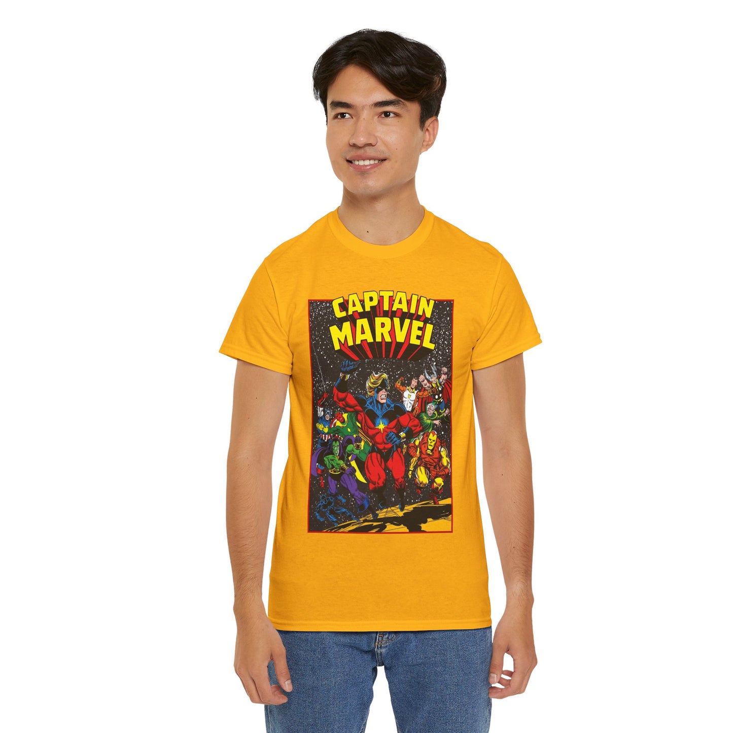 Captain Marvel T-Shirt - Marvel Comics - Jim Starlin Art - Mar-Vell - Kree - Cosmic Hero