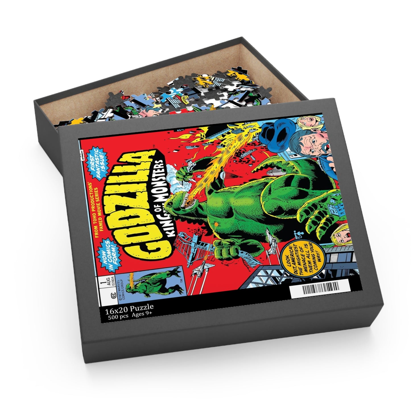 Godzilla Puzzle (500-Piece) - Popular 1970s Marvel Comics series - King of the Monsters - Great Bronze Age Art