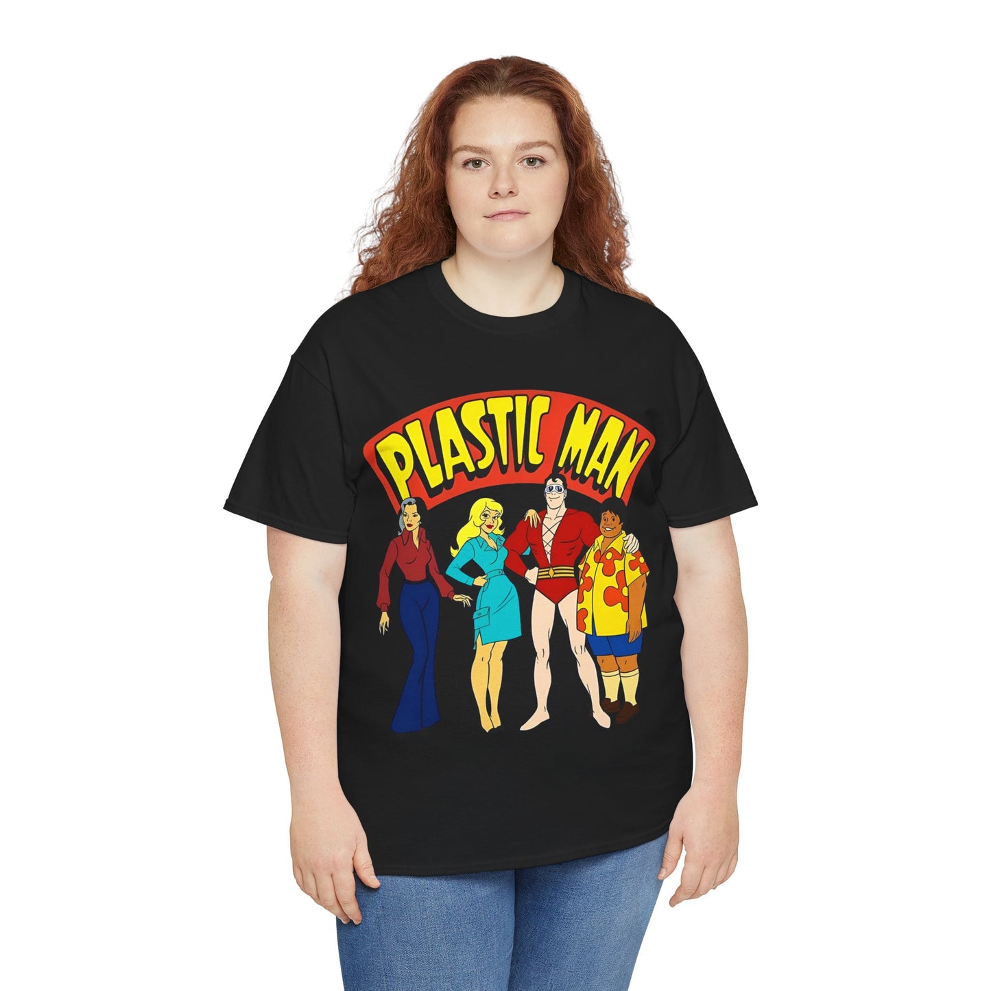 Plastic Man T-Shirt - Penny, Hula-Hula - Ruby-Spears Saturday Morning Cartoon 1980s - DC Comics Character