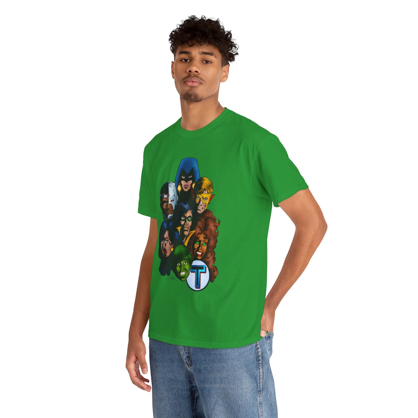 New Teen Titans T-Shirt - George Perez Art - Robin, Wonder Girl, Cyborg, Raven, Starfire, Kid Flash - DC Comics