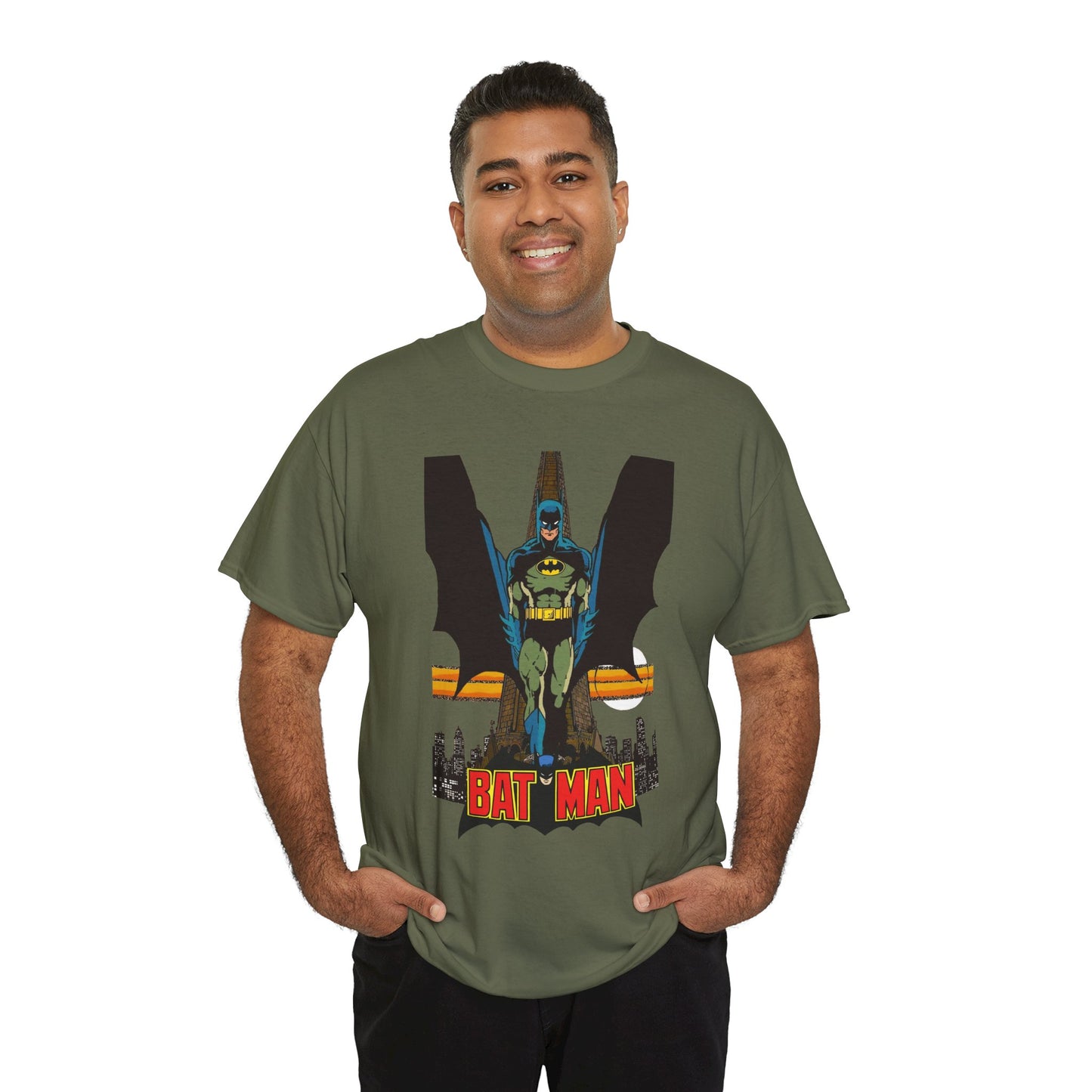 Batman T-Shirt - George Perez Art - JLA 80s Postcard Set - DC Comics - Gotham City - Justice League of America Member