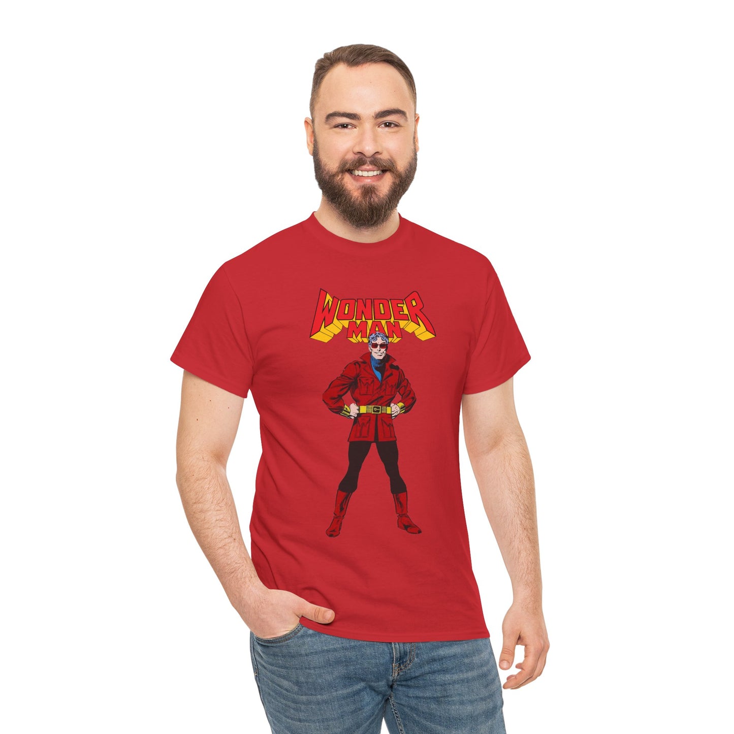 Wonder Man T-Shirt - George Perez Art - West Coast Avengers - Marvel Comics - Simon Williams - Safari Jacket Look
