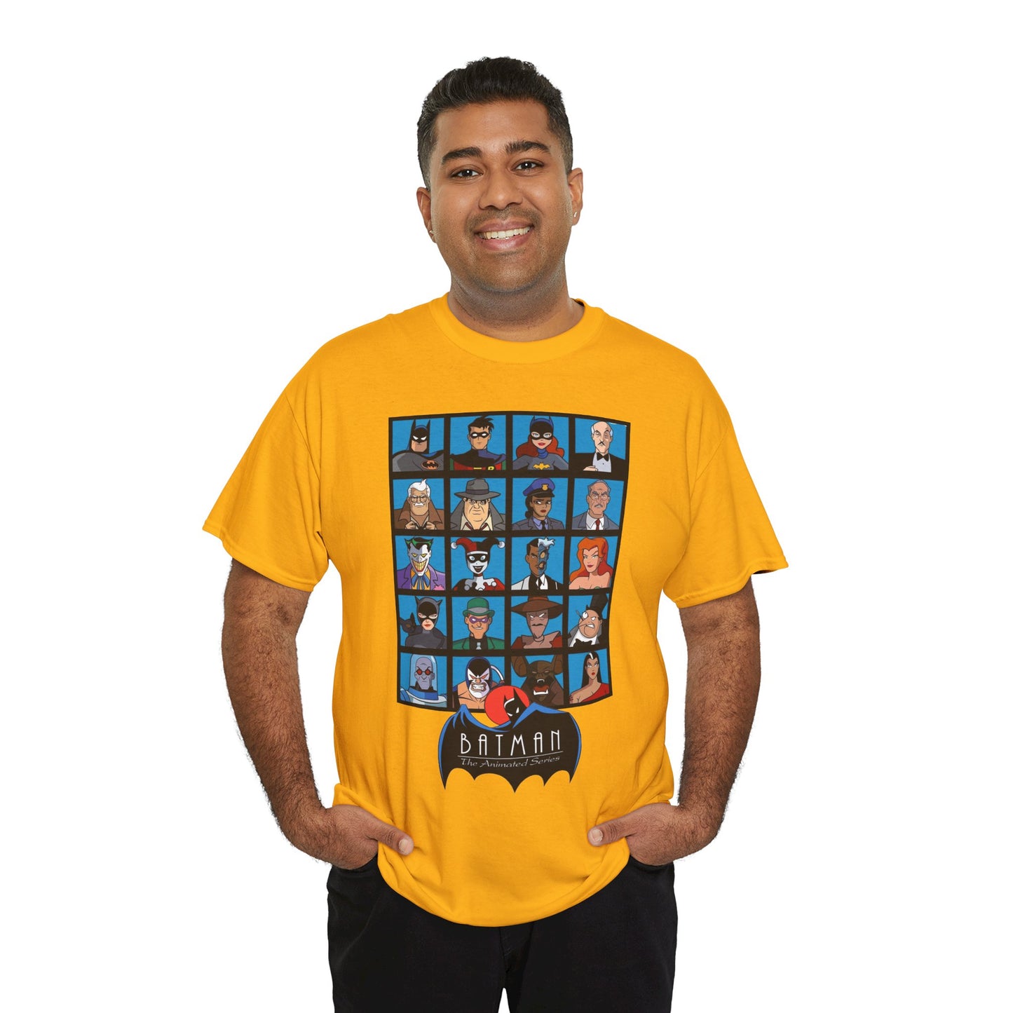 Batman T-Shirt - Animated Series - Harley Quinn, Batgirl, Joker, Bane, Robin, Two-Face, Catwoman, Riddler - Classic TV Cartoon Series