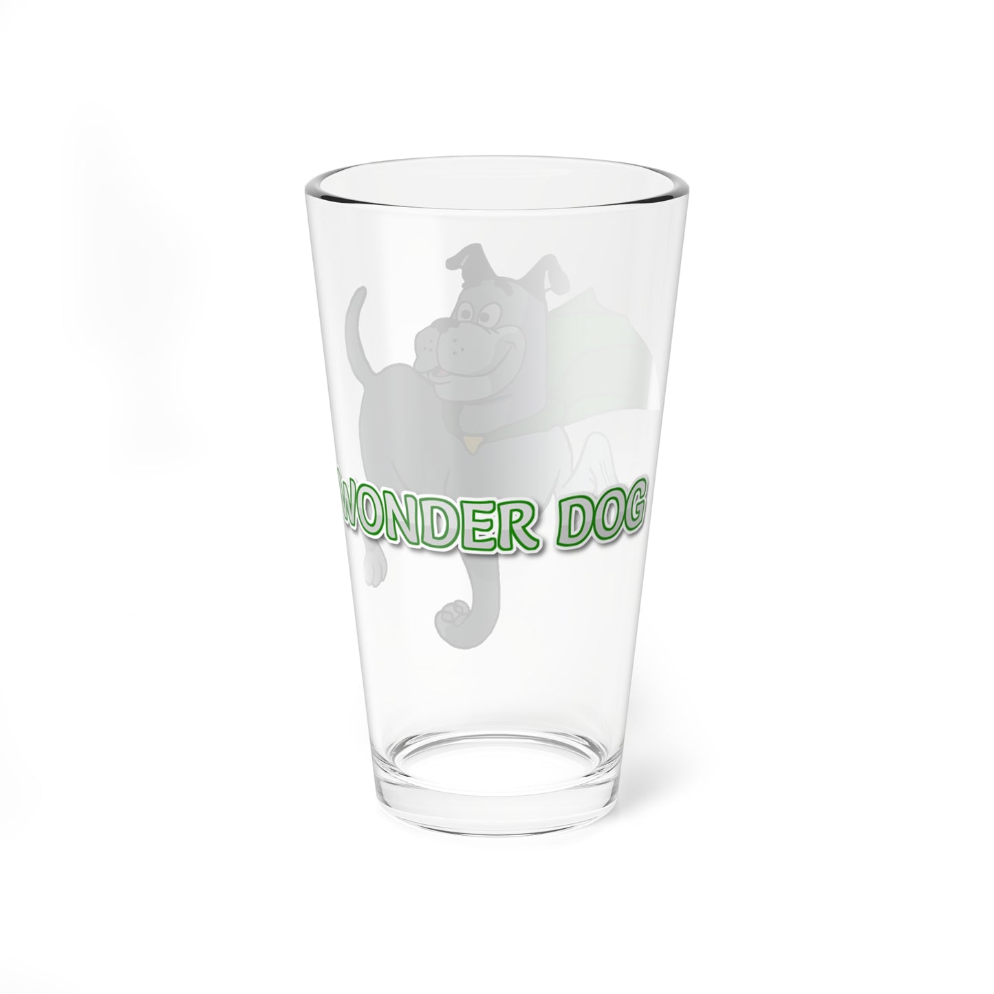Wonder Dog Glass, 16oz - Super Friends Mascot - Companion to Marvin & Wendy - Hanna-Barbera Cartoon 1970s TV - Hall of Justice - DC Comics Character