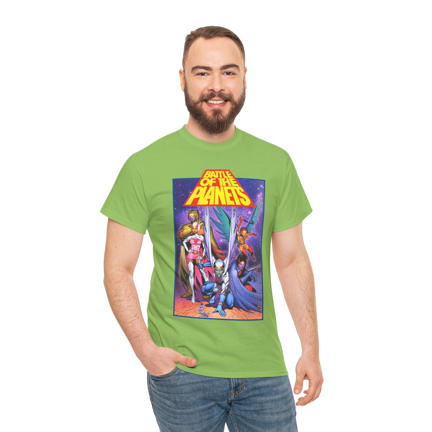 Battle of the Planets T-Shirt - Marc Silvestri Art - G-Force - Popular Gatchaman Cartoon - Mark, Jason, Princess, Keyop, and Tiny