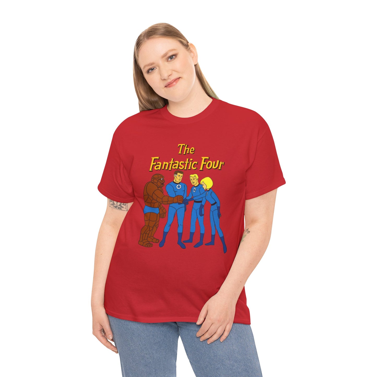 Fantastic Four T-Shirt - Hanna-Barbera 1960s Cartoon - Human Torch, The Thing, Invisible Woman - Marvel Comics