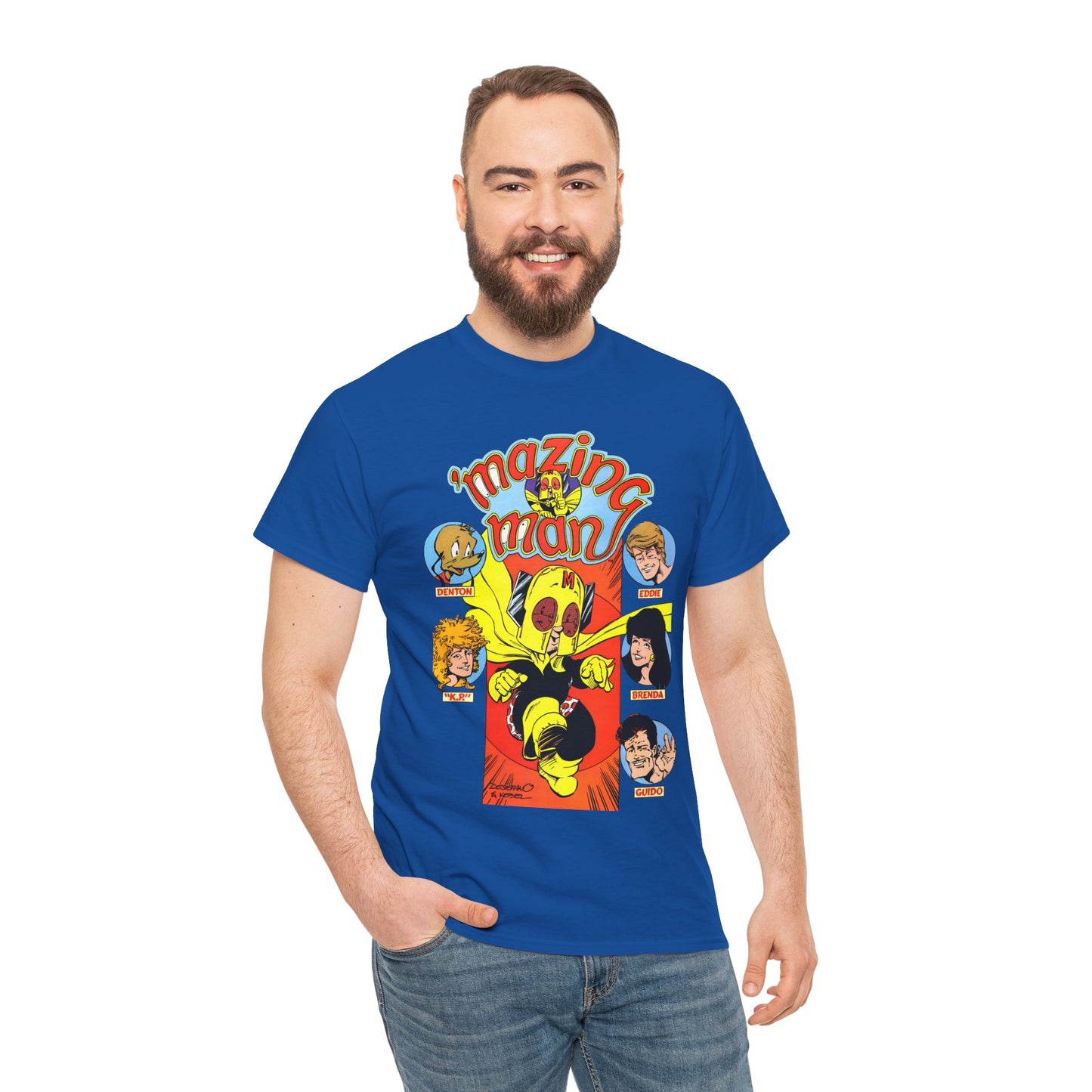 'Mazing Man T-Shirt - DeStefano & Kesel Art - Funny 1980s Comic Series - DC Comics