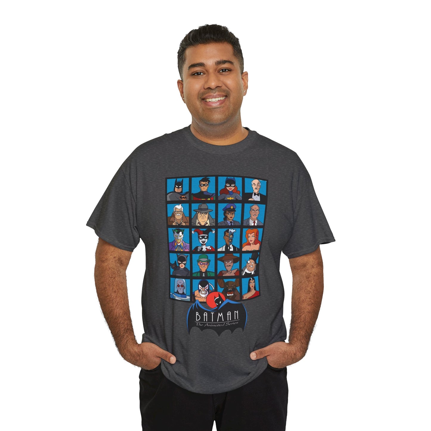 Batman T-Shirt - Animated Series - Harley Quinn, Batgirl, Joker, Bane, Robin, Two-Face, Catwoman, Riddler - Classic TV Cartoon Series