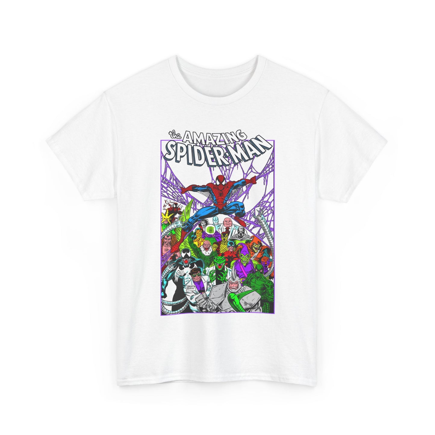 Amazing Spider-Man T-Shirt - Mark Bagley Art - Venom, Green Goblin, Rhino, Doctor Octopus, Kingpin, Carnage - Marvel Comics