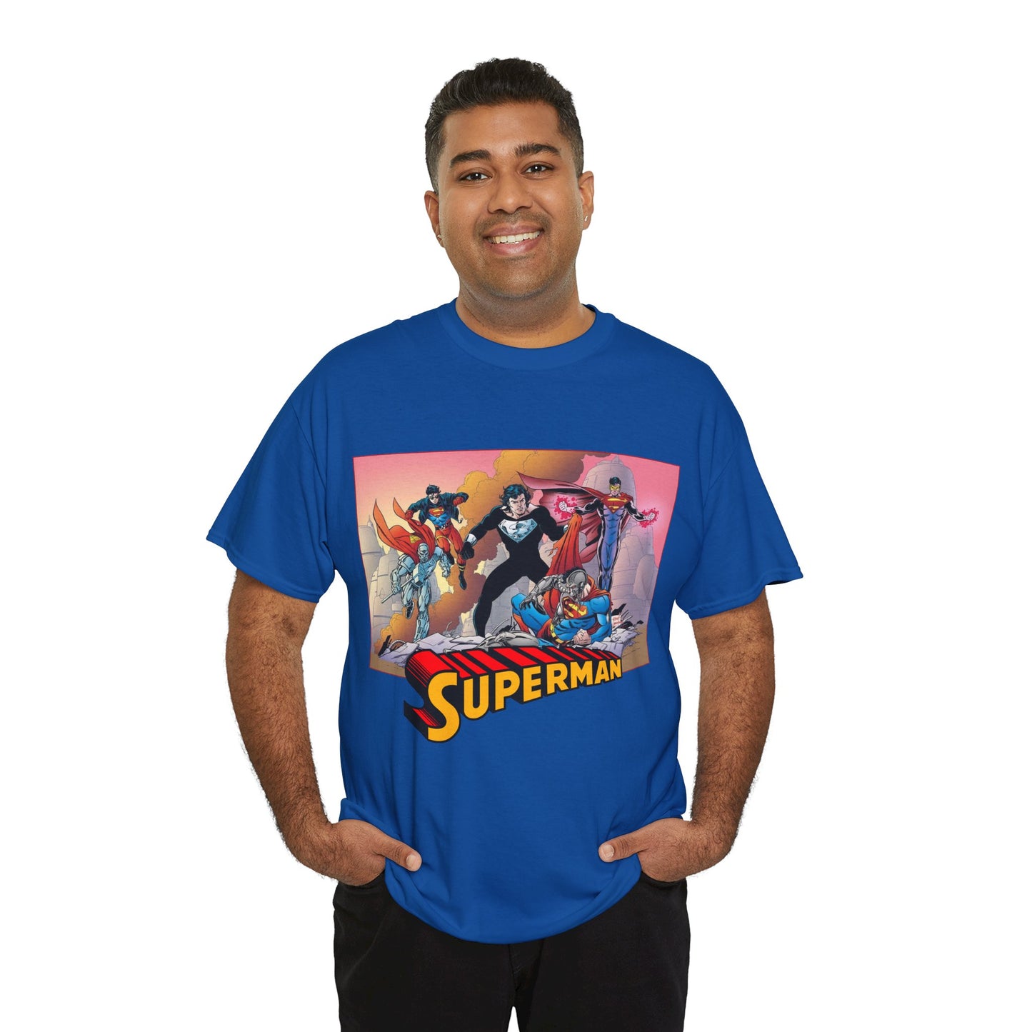 Superman T-Shirt - Tom Grummett Art - Death & Return - Steel, Cyborg, Eradicator - DC Comics