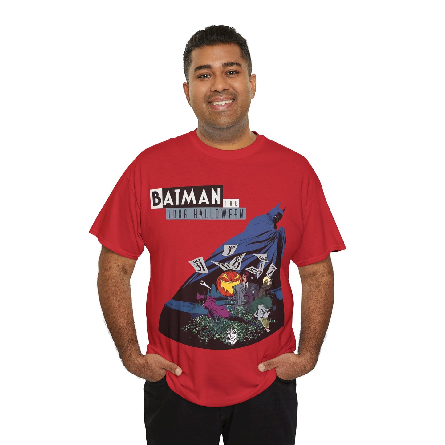 Batman The Long Halloween T-Shirt - Stunning Tim Sale Art - Joker, Catwoman, Two-Face, Poison Ivy, Commissioner Gordon - DC Comics - Classic Story