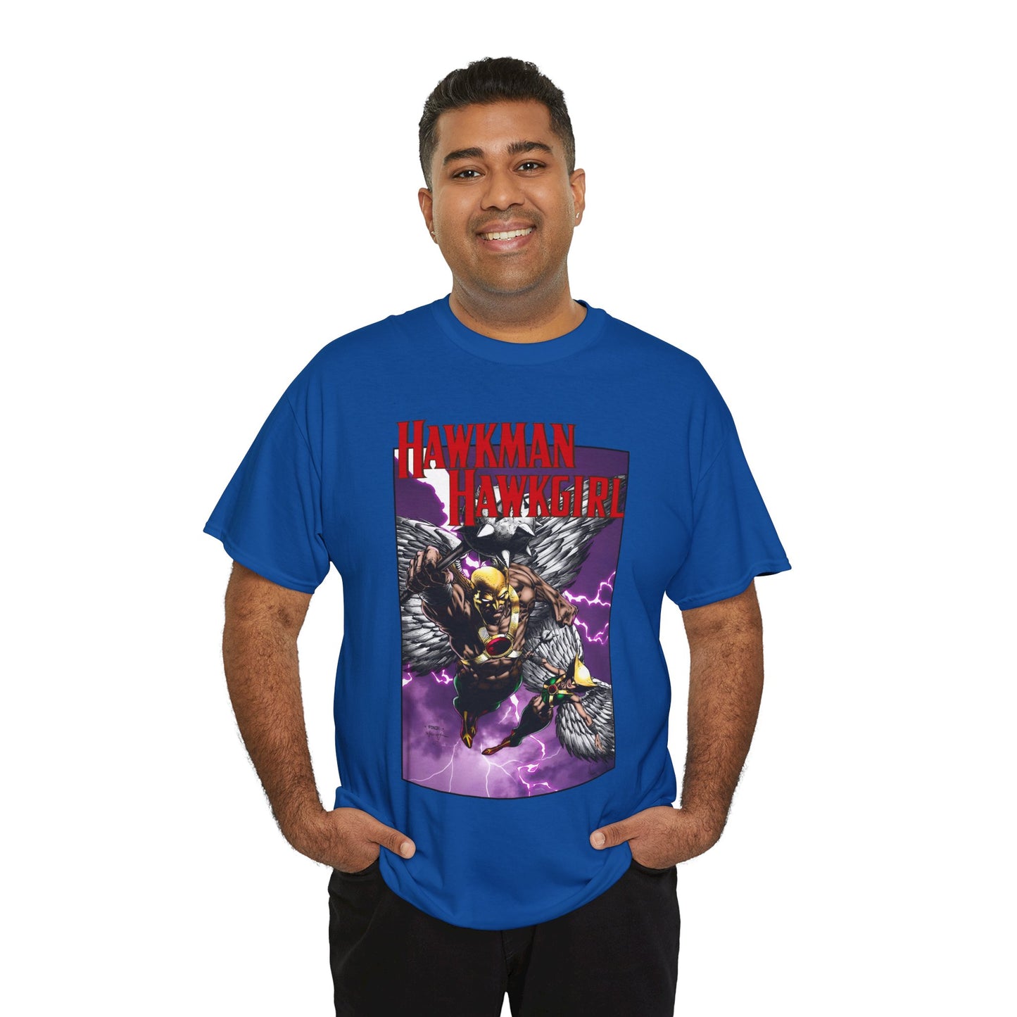 Hawkman & Hawkgirl T-Shirt - David Finch Art - Carter & Shayera Hall - JLA & JSA Members - DC Comics
