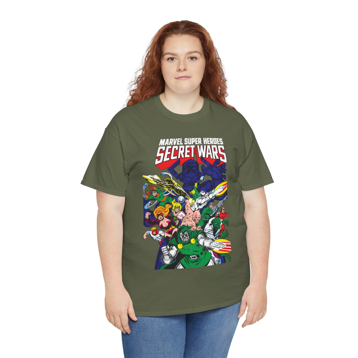 Marvel Super-Heroes Secret Wars T-Shirt - The Bad Guys - Dr Doom, Galactus, Doctor Octopus, Titania, Absorbing Man, Enchantress - Marvel Comics Series