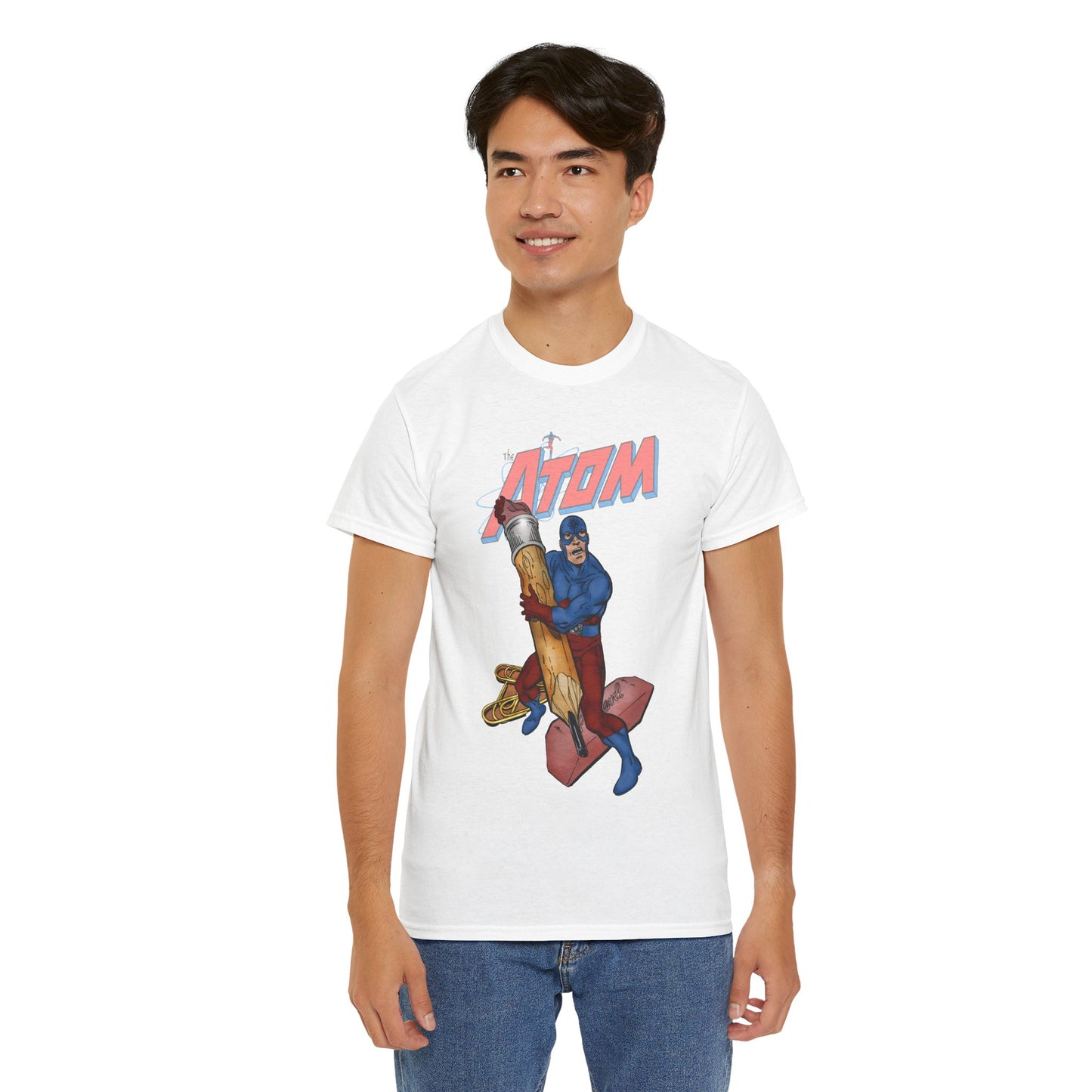 Atom T-Shirt - John Byrne Art - Ray Palmer, Justice League Member - Professor at Ivy University - DC Comics