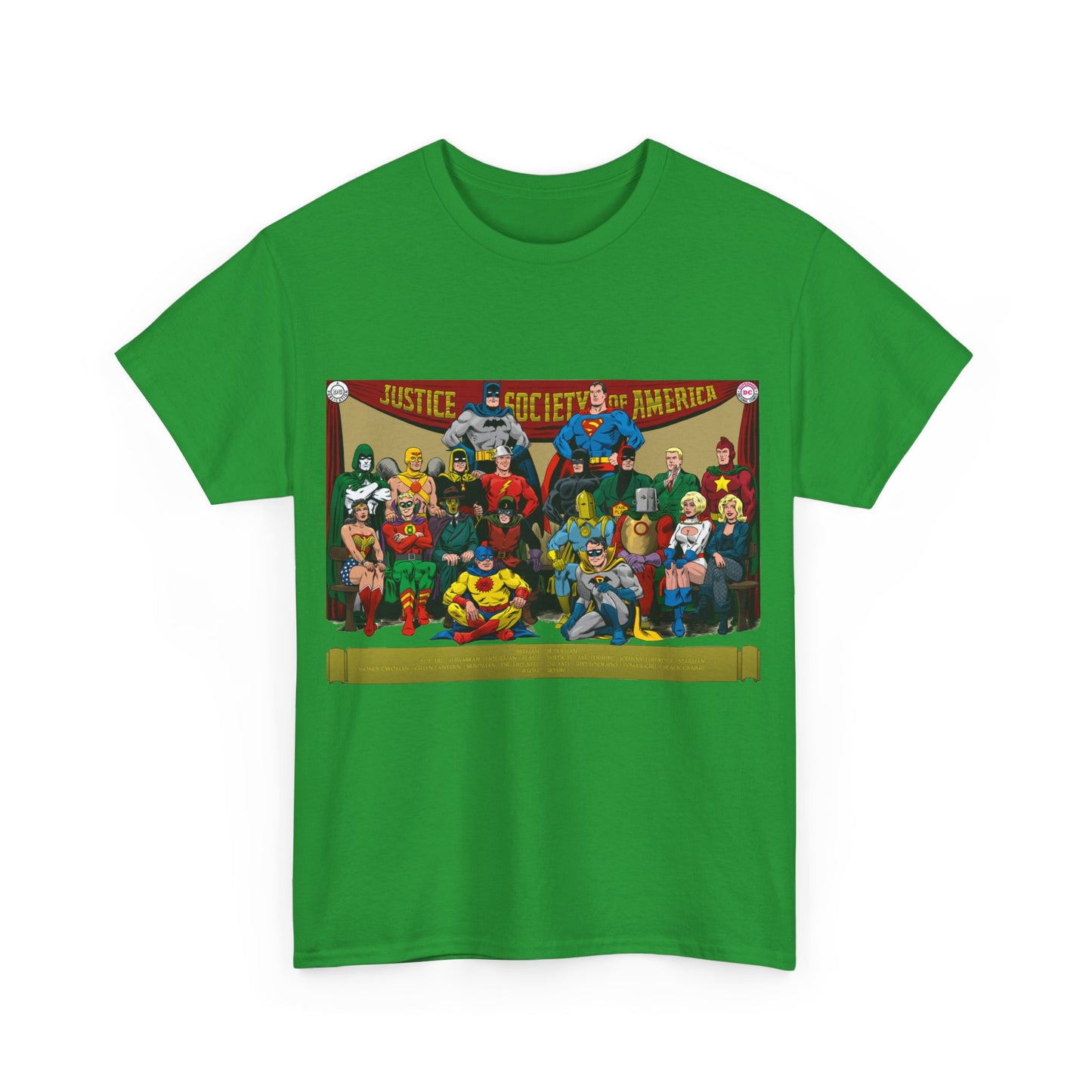 JSA T-Shirt - Sandman, Starman, Atom, Dr Fate, Mr Terrific, Flash, Green Lantern - DC Comics - Justice Society of America - Golden Age