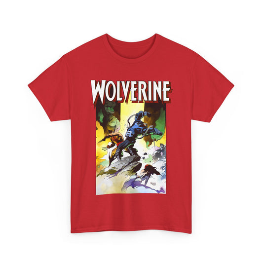 Wolverine T-Shirt - Mike Mignola Art - Jungle Adventure - Savage Land Story - Vs A Dinosaur - Logan, X-Men Member - Marvel Comics