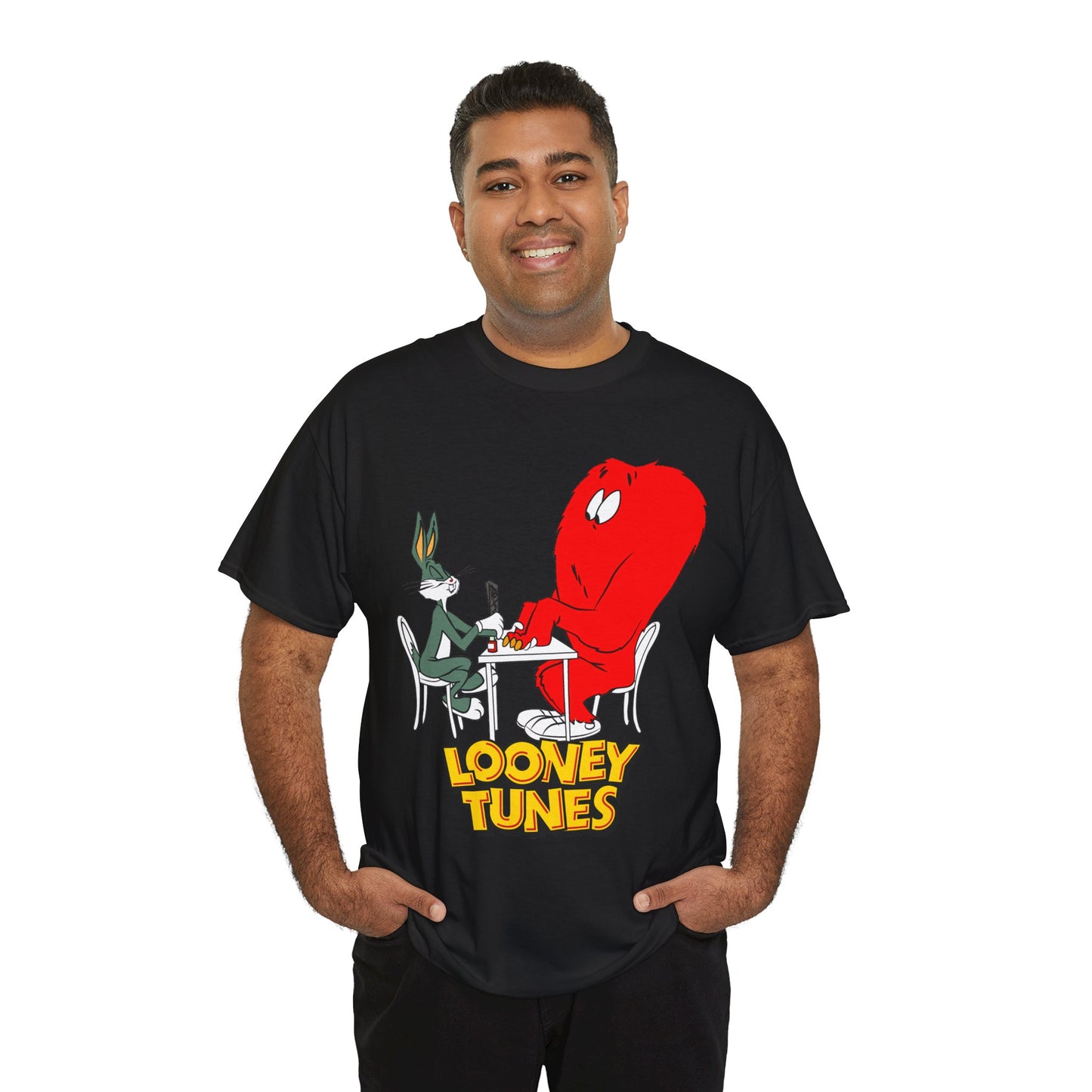 Bugs Bunny & Gossamer T-Shirt - Looney Tunes Cartoon - Popular Halloween Monster Getting a Manicure - Funny, Humorous Image