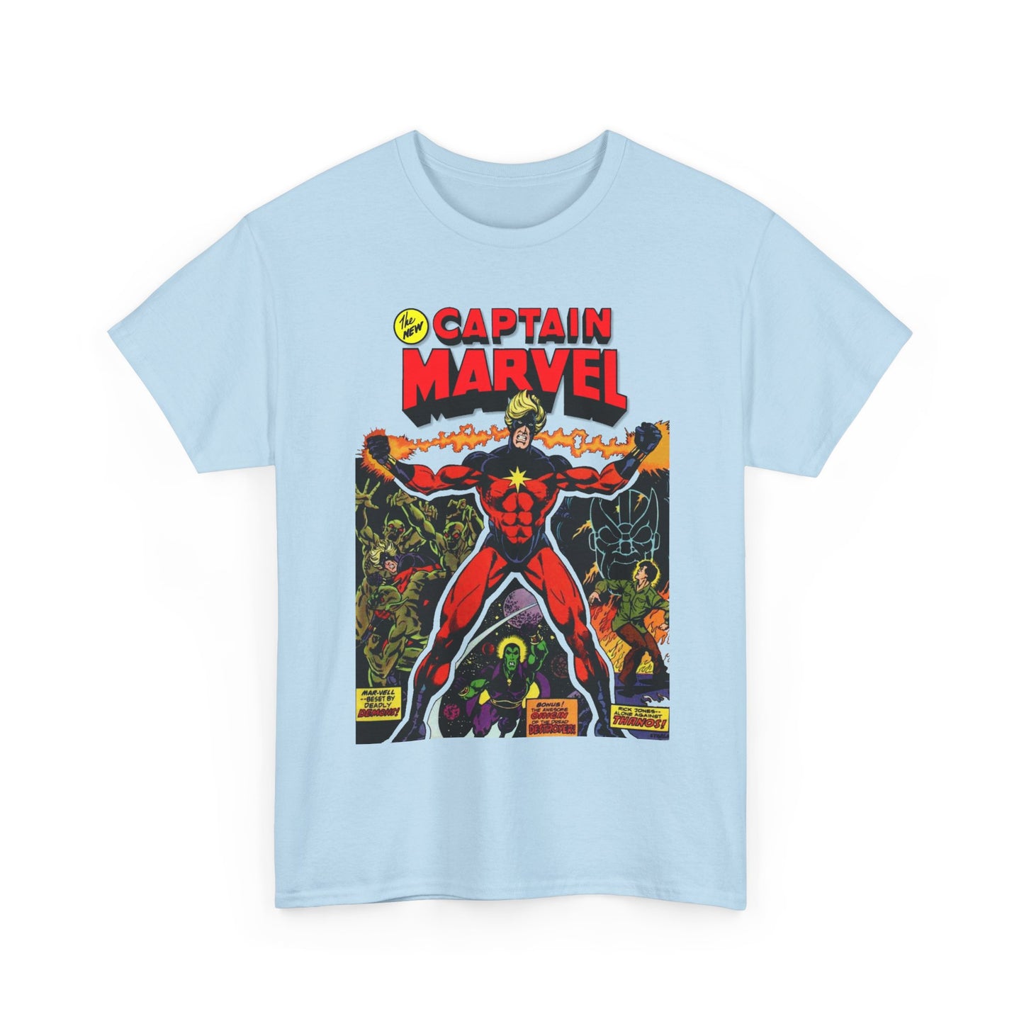 Captain Marvel T-Shirt - Jim Starlin Art - Thanos - Drax the Destroyer - Issue #32 Cover Art