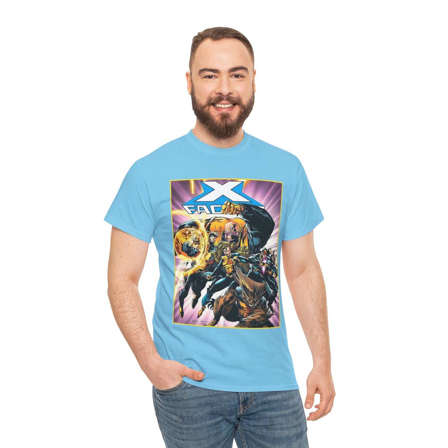 X-Factor T-Shirt - Larry Stroman Art - Polaris, Havok, Strong Guy, Jamie Madrox - X-Men Spin-Off - Mutant Heroes - Marvel Comics