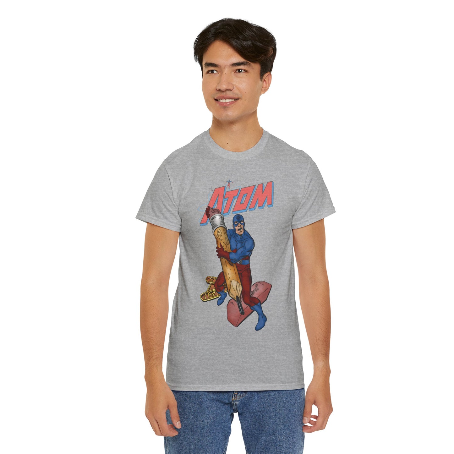 Atom T-Shirt - John Byrne Art - Ray Palmer, Justice League Member - Professor at Ivy University - DC Comics