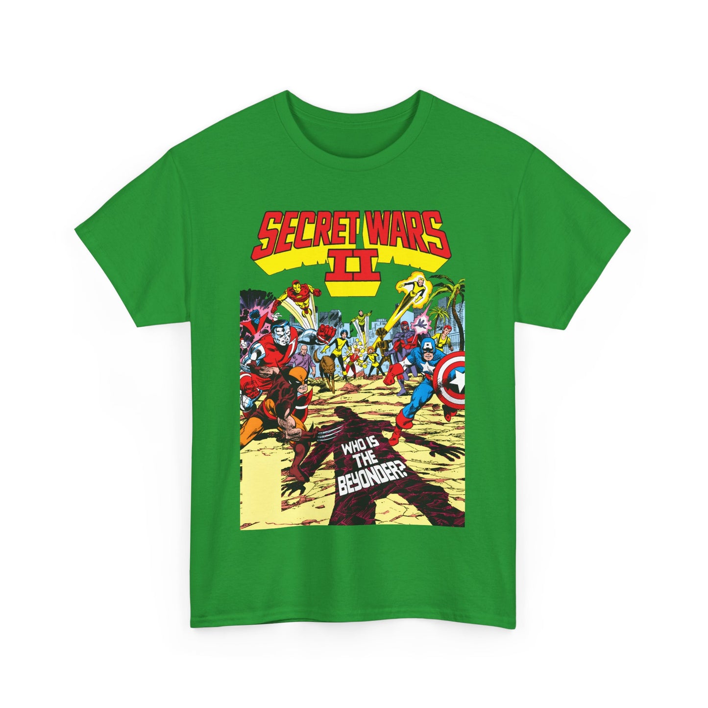 Secret Wars II T-Shirt - John Byrne Art - X-Men, New Mutants, Captain America - The Beyonder - Marvel Comics Series, 1980s