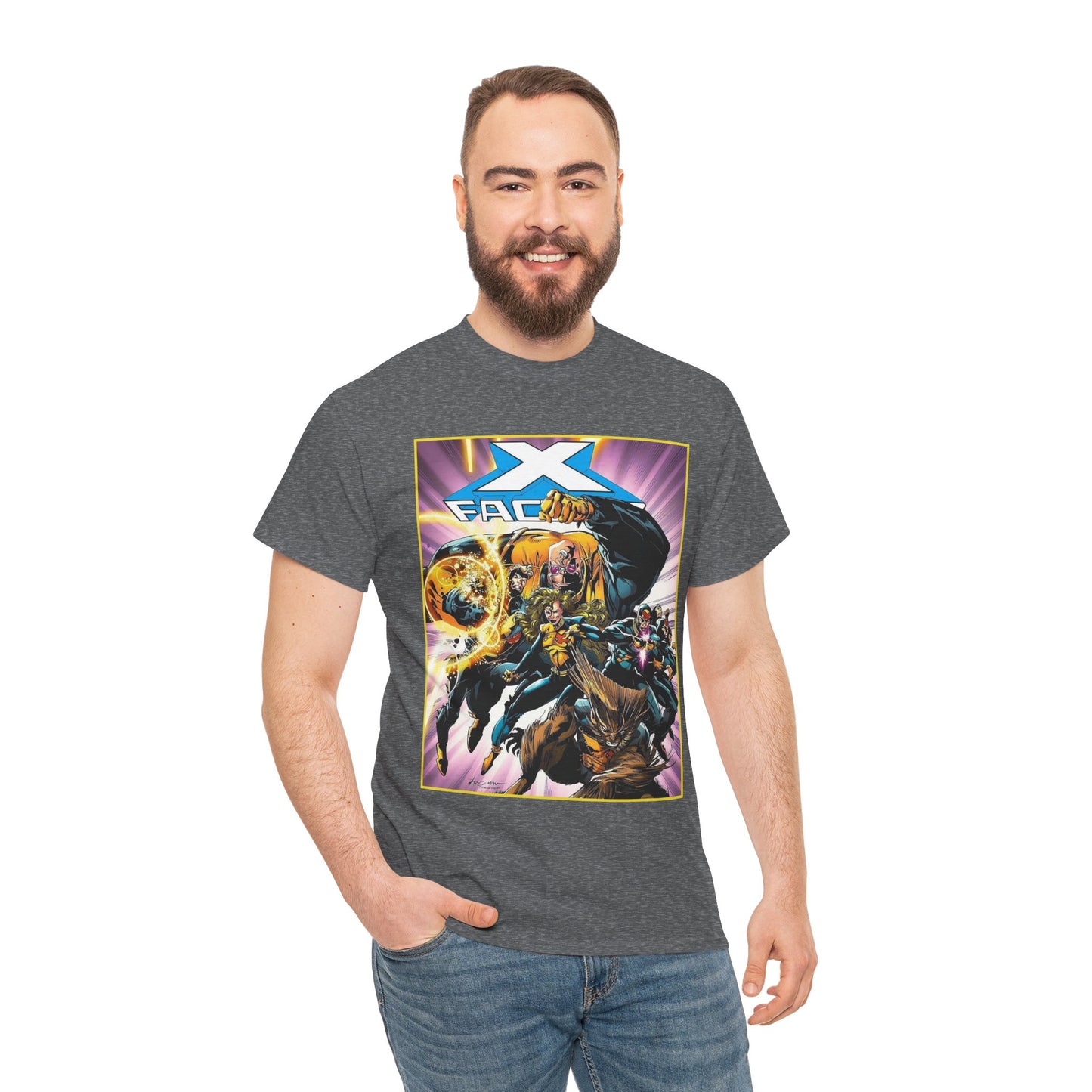 X-Factor T-Shirt - Larry Stroman Art - Polaris, Havok, Strong Guy, Jamie Madrox - X-Men Spin-Off - Mutant Heroes - Marvel Comics