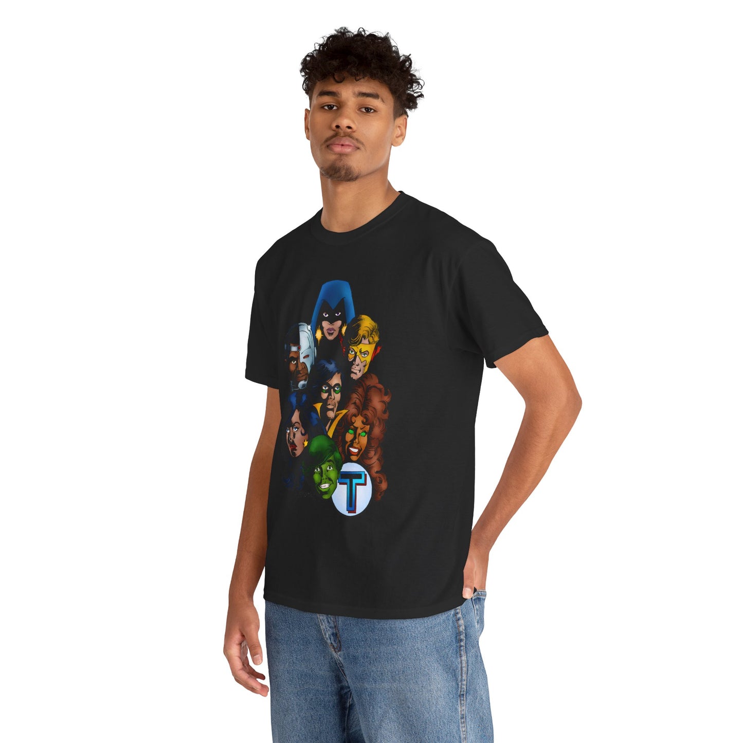 New Teen Titans T-Shirt - George Perez Art - Robin, Wonder Girl, Cyborg, Raven, Starfire, Kid Flash - DC Comics
