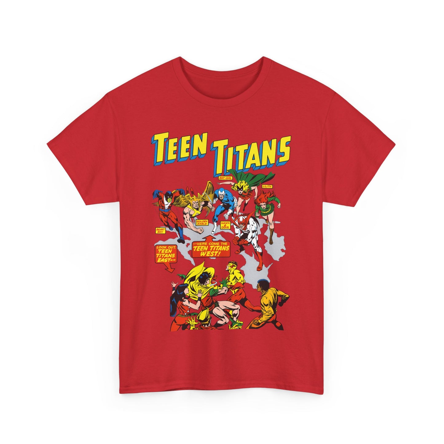 Teen Titans T-Shirt - Rick Buckler Art - Titans West, Lilith, Hawk & Dove, Beast Boy, Golden Eagle - DC Comics