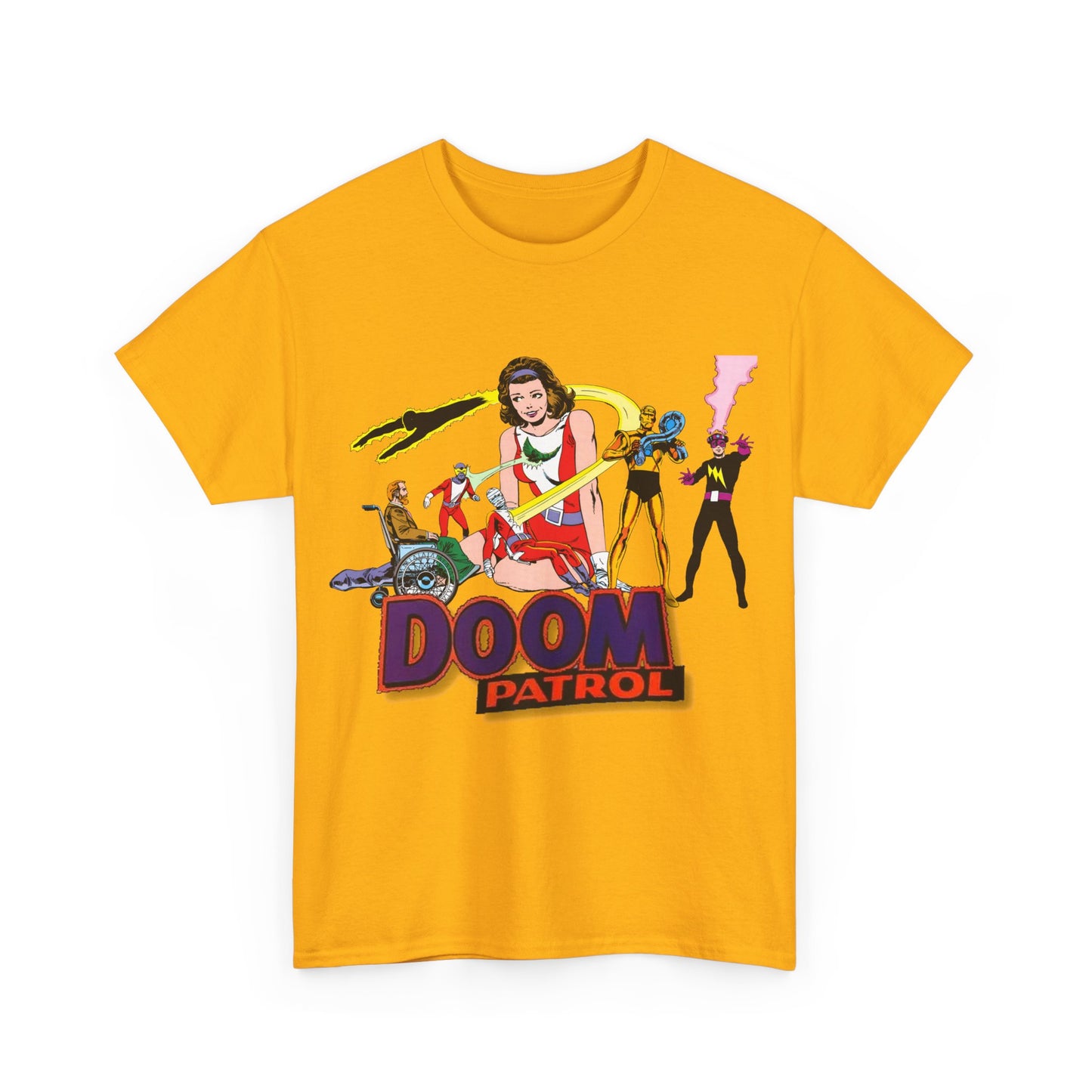Doom Patrol T-Shirt - John Byrne Art - DC Comics Who's Who Art - Beast Boy, Robotman, Mento, Elasti-Girl, Negative Man, The Chief
