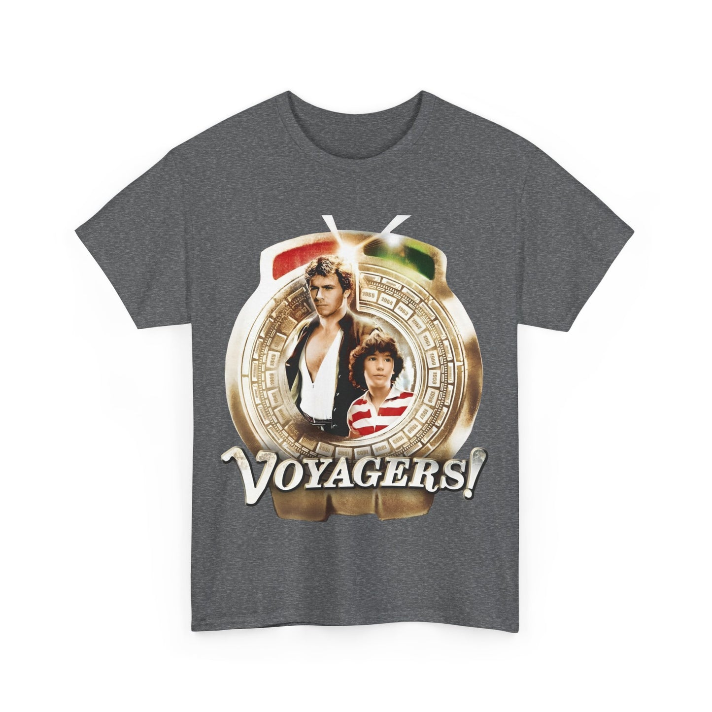 Voyagers T-Shirt - Jon-Erik Hexum, Meeno Peluce - Omni - Popular 1980s Time Travel TV Show - Cult Classic