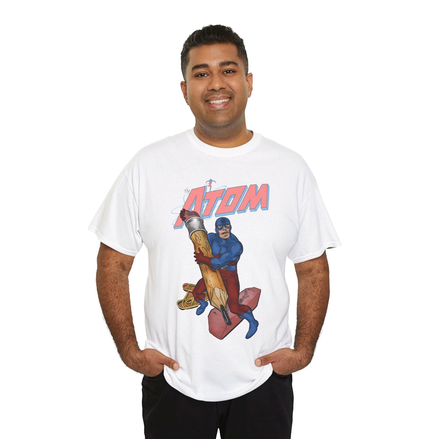 Atom T-Shirt - John Byrne Art - Ray Palmer, Justice League Member - Professor at Ivy University - DC Comics