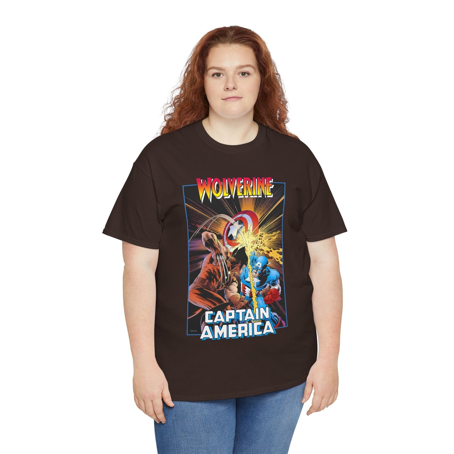 Wolverine Vs Captain America T-Shirt - Mike Zeck Classic Art - Marvel Comics
