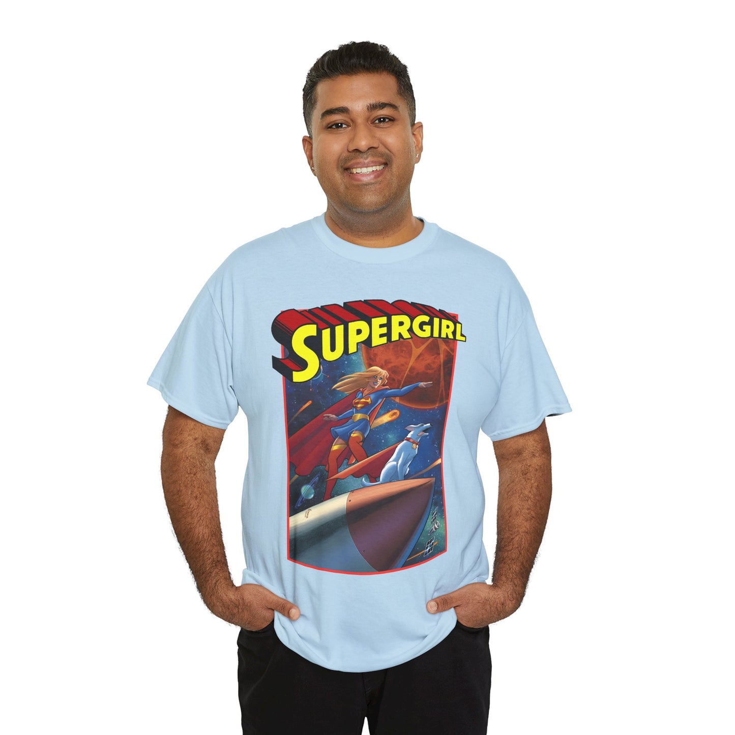 Supergirl & Krypto T-Shirt - Amanda Conner Art - Kara from Krypton - Superman's Pet Superdog - DC Comics