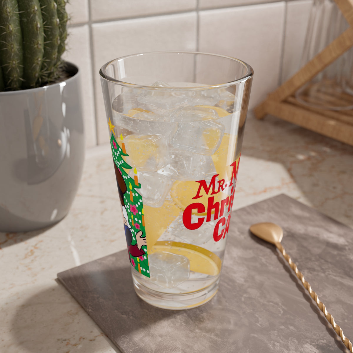 Mr. Magoo's A Christmas Carol Pint Glass, 16oz - Festive Holiday Barware