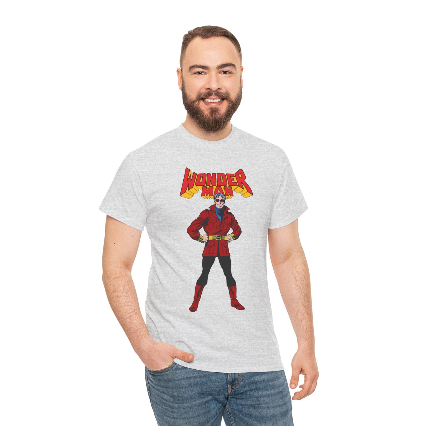 Wonder Man T-Shirt - George Perez Art - West Coast Avengers - Marvel Comics - Simon Williams - Safari Jacket Look