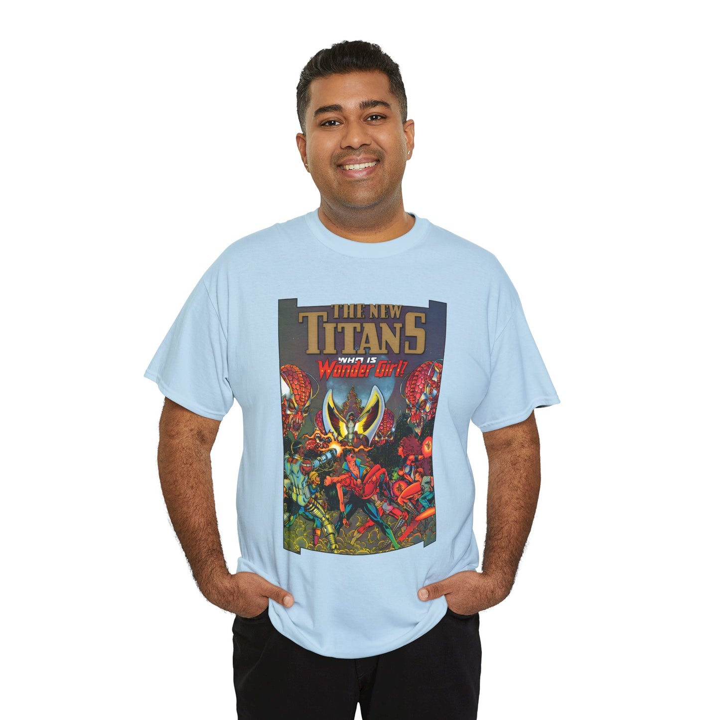 New Titans T-Shirt - George Perez Art - Who is Donna Troy? - Nightwing, Troia, Starfire, Cyborg, Jericho, Raven - DC Comics