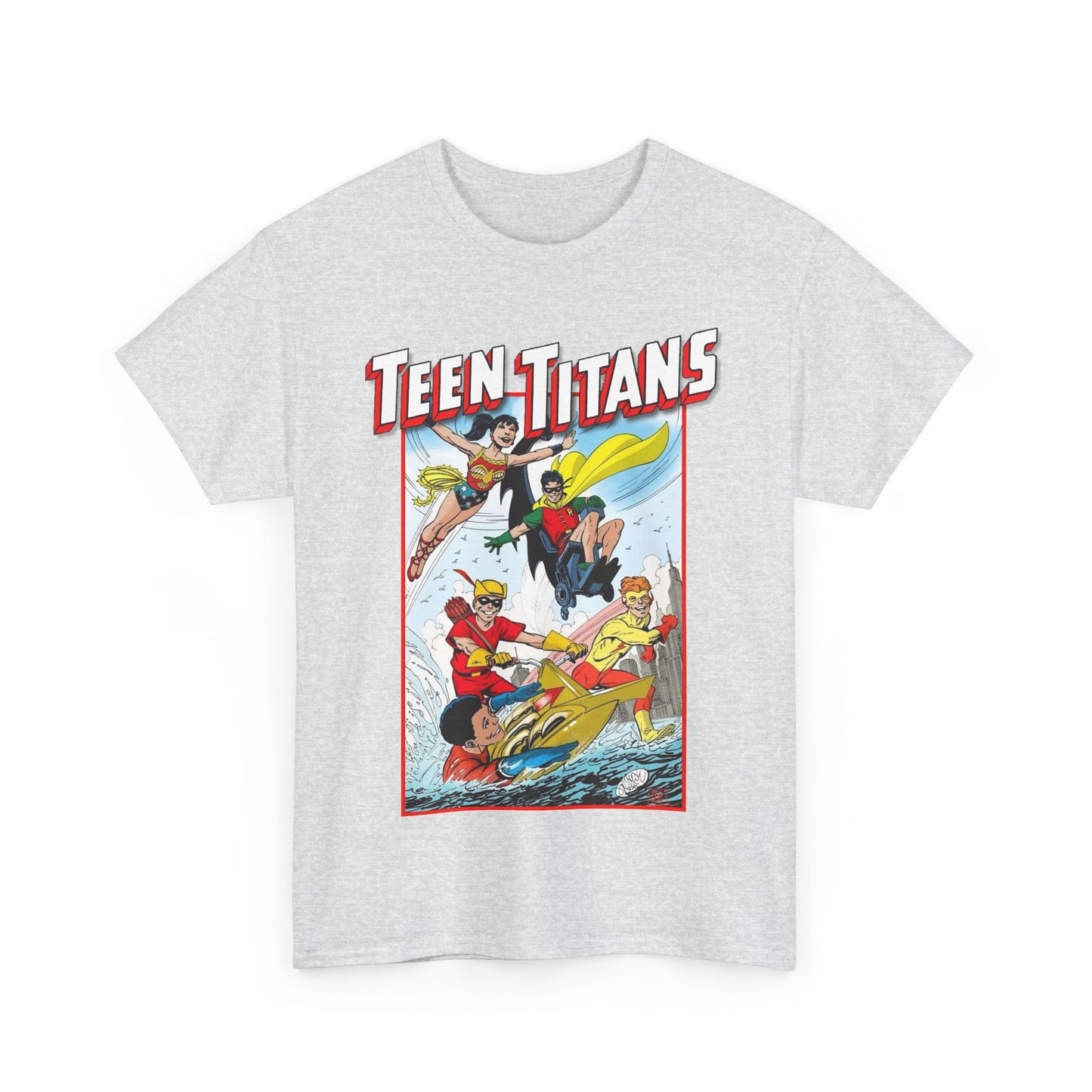 Teen Titans T-Shirt - John Byrne Art - Robin, Wonder Girl, Kid Flash, Speedy, Aqualad - DC Comics