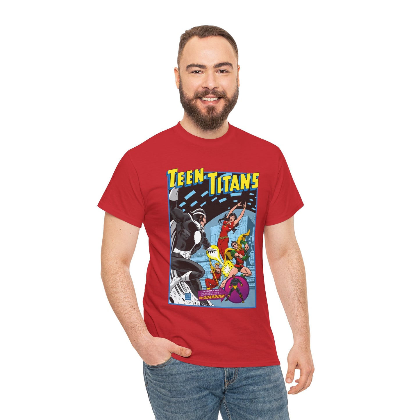 Teen Titans T-Shirt - Bronze Age DC Comics - Dr Light, Wonder Girl, Robin, Mal, Guardian, Speedy - Ernie Chan Cover Art from Issue #44