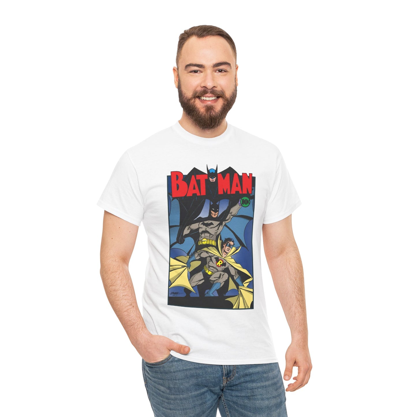 Batman & Robin T-Shirt - George Perez Art - Earth 2 - DC Comics - Golden Age JSA - Bruce Wayne & Dick Grayson