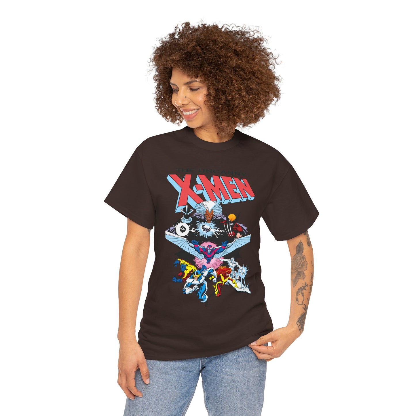 X-Men/X-Factor T-Shirt - Cyclops, Storm, Jean Grey, Iceman, Beast, Wolverine - Marvel Comics - From the Inferno Storyline - Mutant Battle