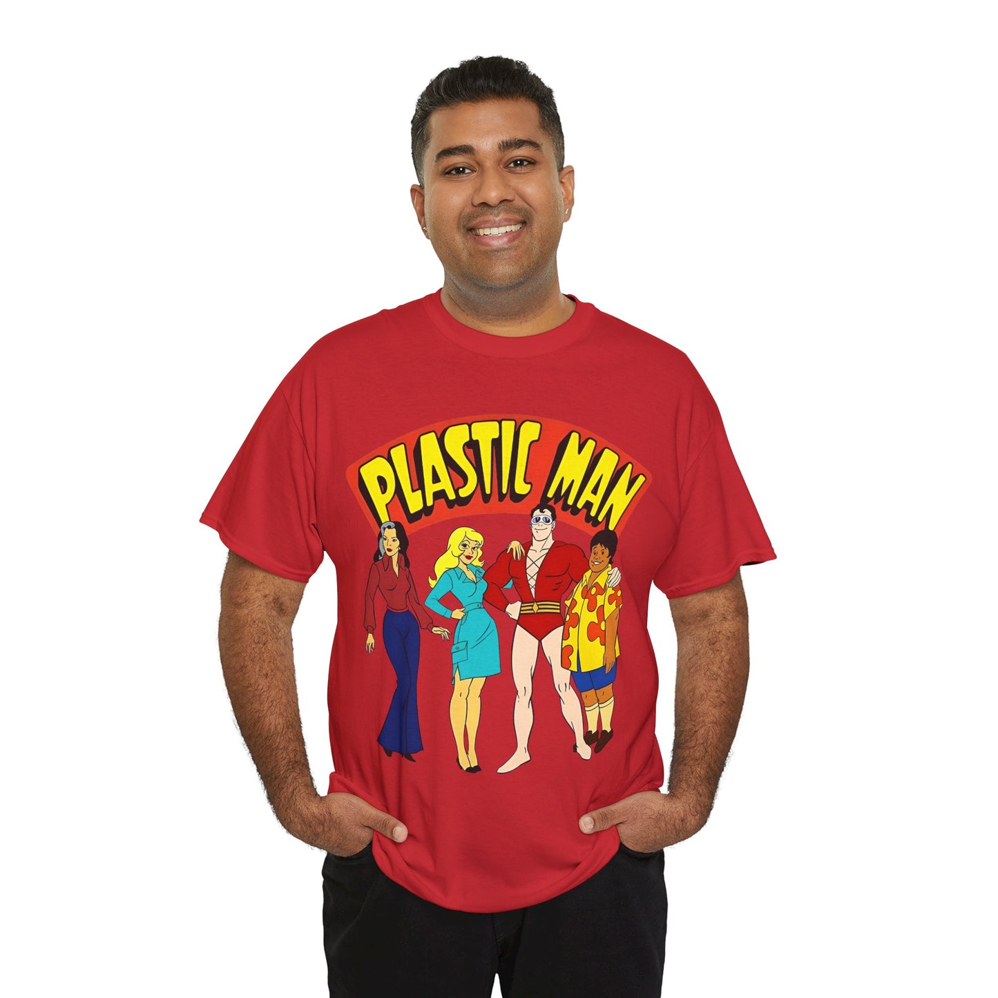 Plastic Man T-Shirt - Penny, Hula-Hula - Ruby-Spears Saturday Morning Cartoon 1980s - DC Comics Character
