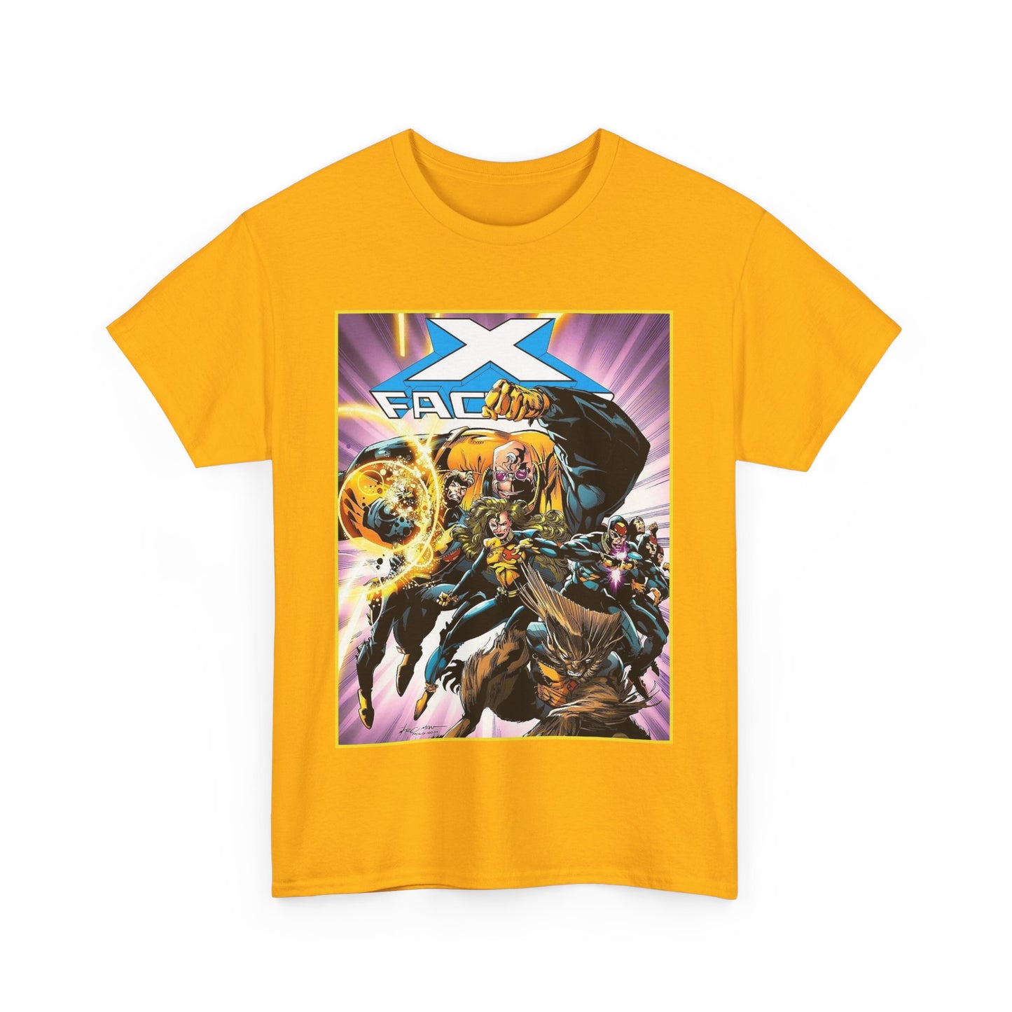 X-Factor T-Shirt - Larry Stroman Art - Polaris, Havok, Strong Guy, Jamie Madrox - X-Men Spin-Off - Mutant Heroes - Marvel Comics