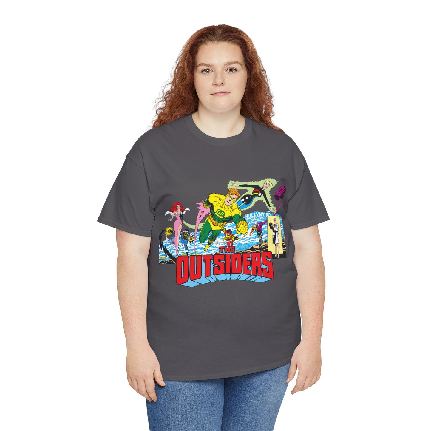Outsiders T-Shirt - Amazing Jim Aparo Art - Black Lightning, Geo-Force, Katana, Metamorpho, Looker, Halo - DC Comics
