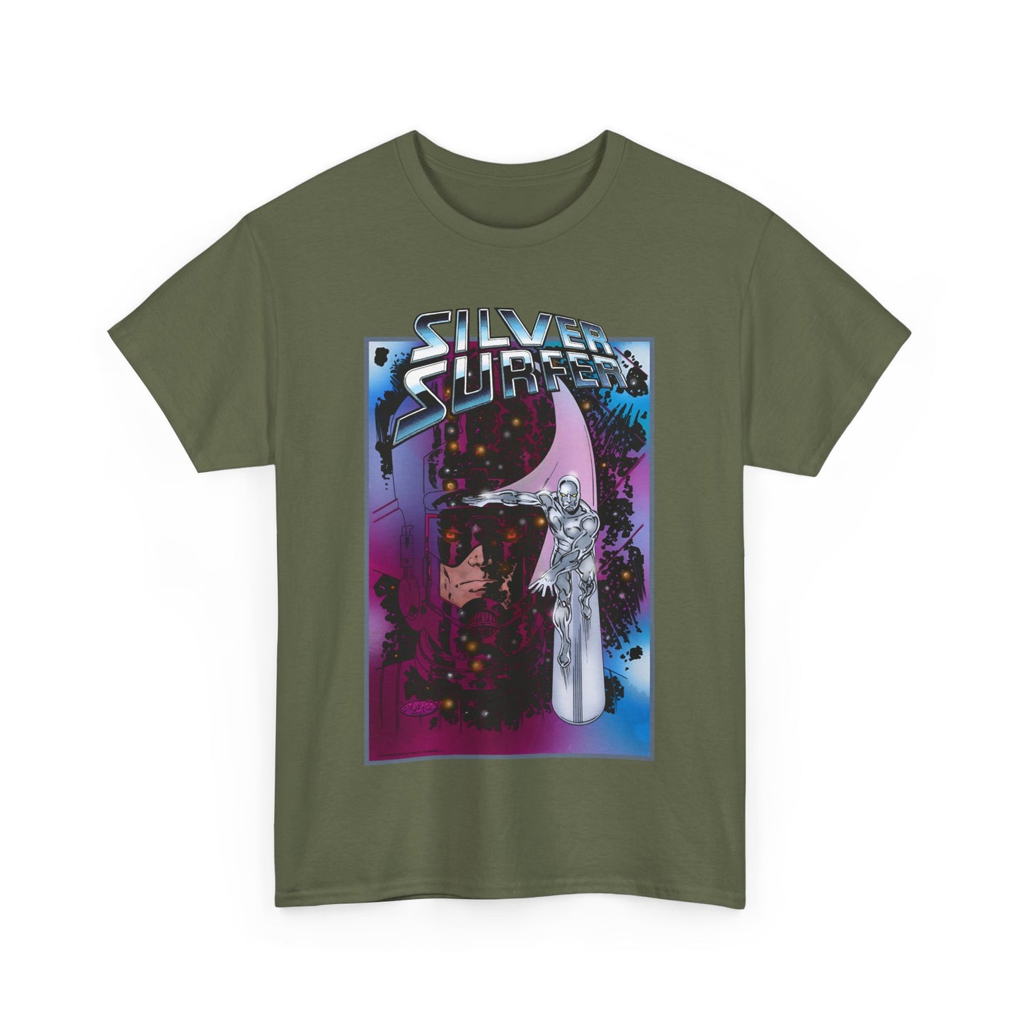 Silver Surfer & Galactus T-Shirt - John Byrne Art - Fantastic Four Connection - Former Herald, Norrin Radd - Marvel Comics