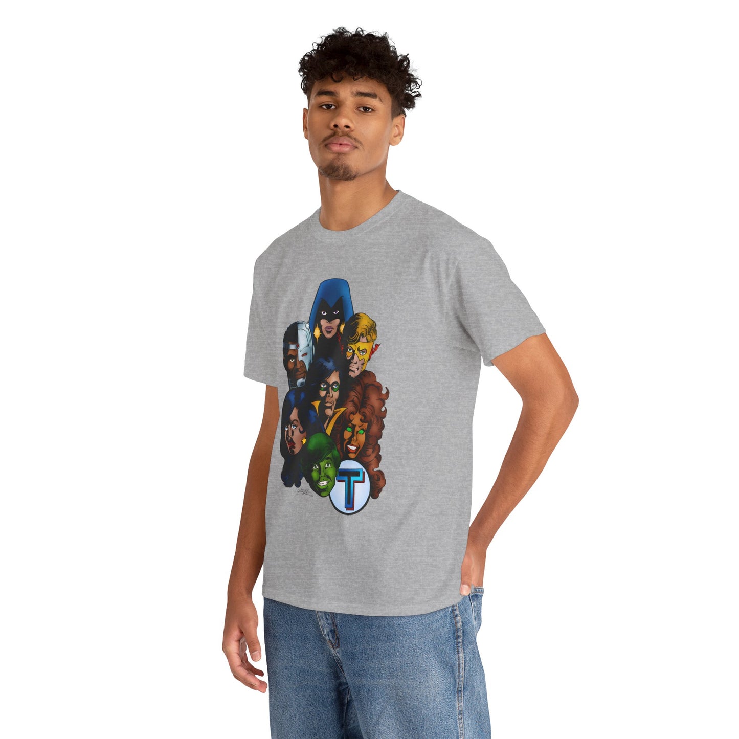 New Teen Titans T-Shirt - George Perez Art - Robin, Wonder Girl, Cyborg, Raven, Starfire, Kid Flash - DC Comics