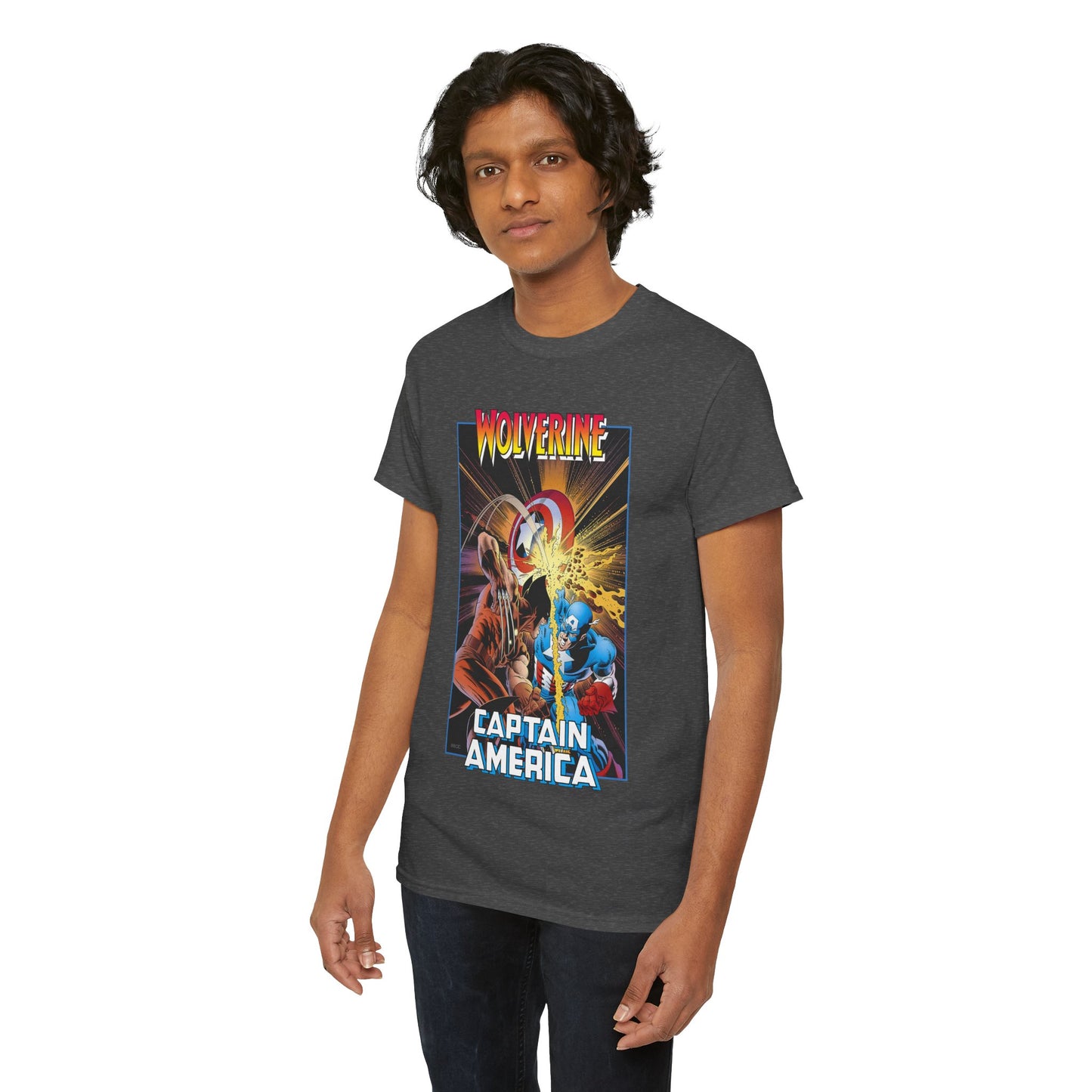 Wolverine Vs Captain America T-Shirt - Mike Zeck Classic Art - Marvel Comics