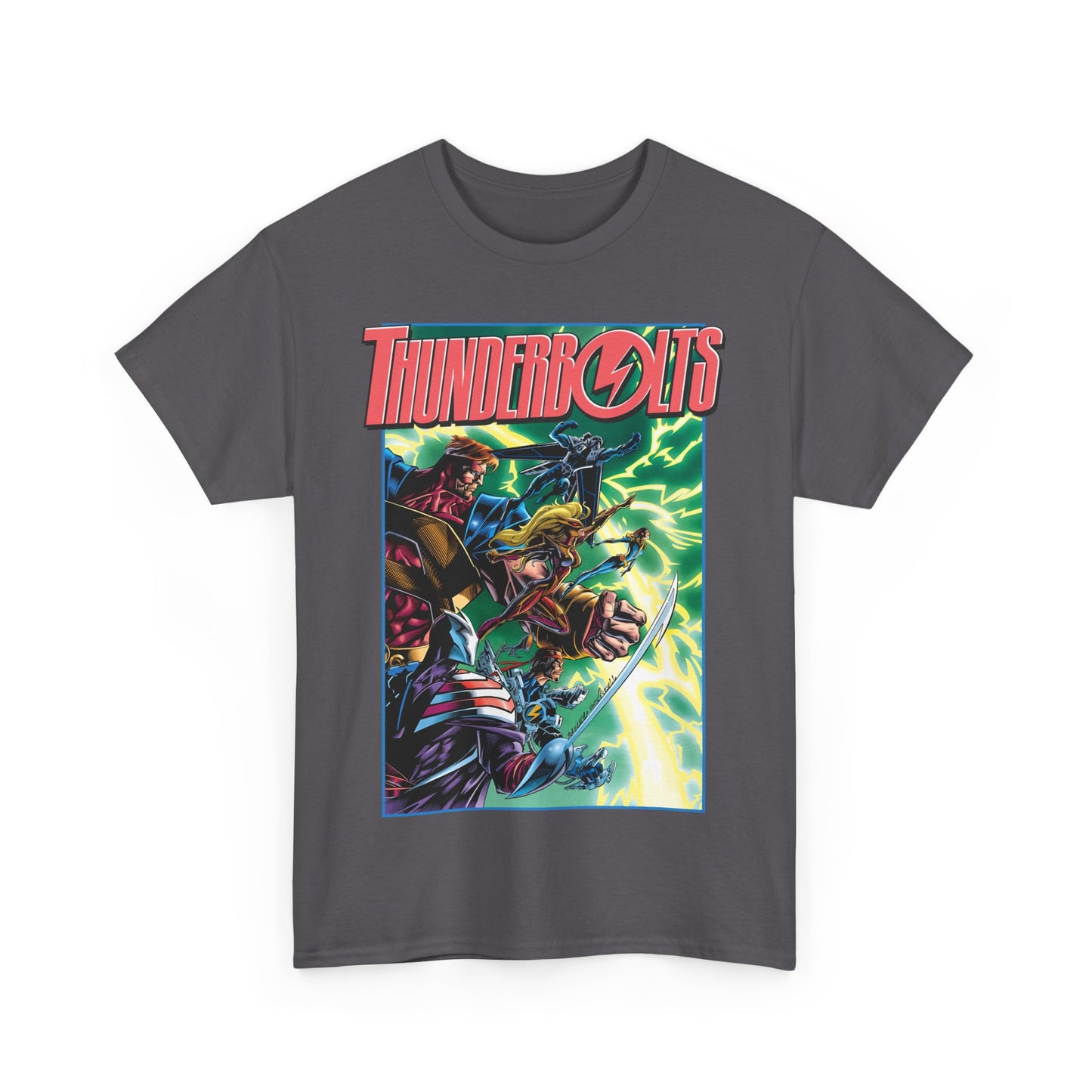 Thunderbolts T-Shirt - Amazing Mark Bagley Art - Citizen V, MACH-1, Atlas, Songbird, Fixer, Techno - Marvel Comics Characters - Avengers Connection
