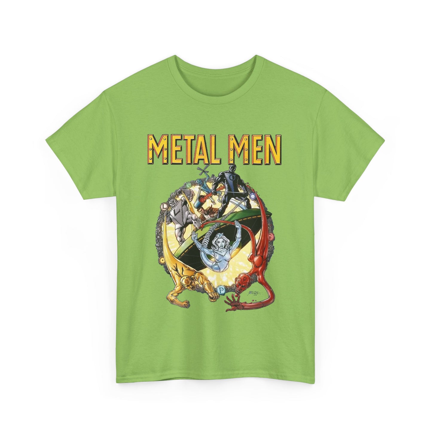 Metal Men T-Shirt - George Perez Art - DC Comics - Classic Silver Age Team - Mercury, Iron, Tin, Gold